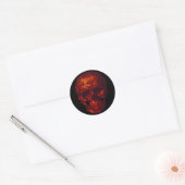 Rode huid ronde sticker (Envelop)