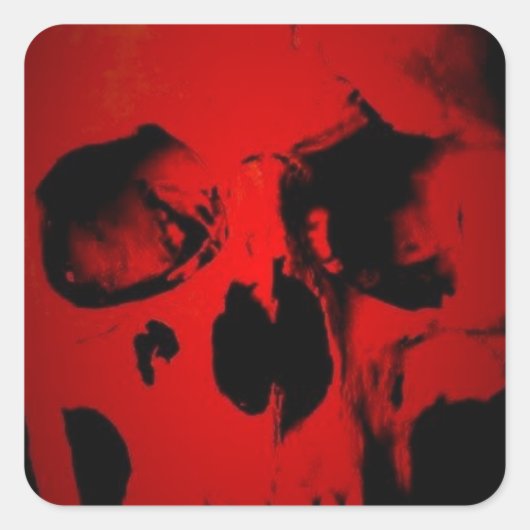 Rode huid vierkante sticker (Voorkant)