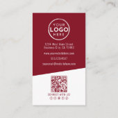 Rode Huidige Foto QR Code Logo Verticaal Visitekaartje (Achterkant)