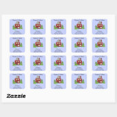 Rode Huis Adreswijziging Vierkante Sticker (Vel)