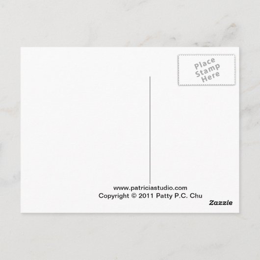 Rode huis in de winter briefkaart (Achterkant)