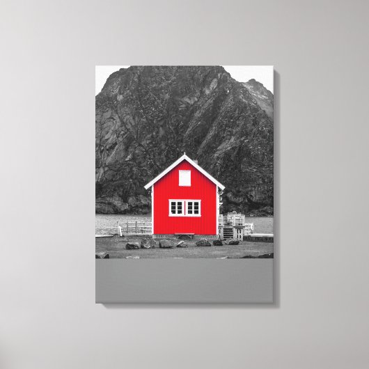 Rode Huis kleur Pop Canvas Afdruk (Voorkant)