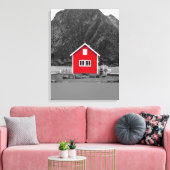 Rode Huis kleur Pop Canvas Afdruk (Insitu (Woonkamer))