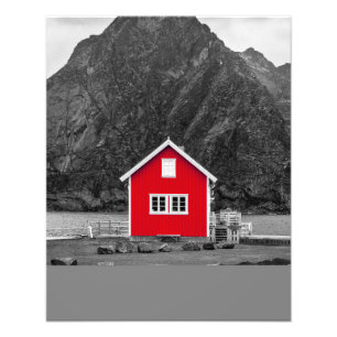 Rode Huis kleur Pop Foto Afdruk