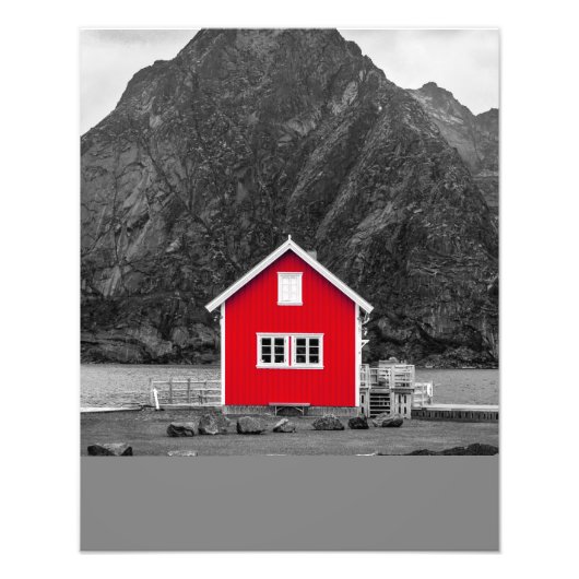 Rode Huis kleur Pop Foto Afdruk (Voorkant)