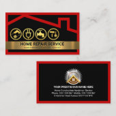 Rode Huis Lijst Handyman Gereedschap Visitekaartje (Voorkant / Achterkant)