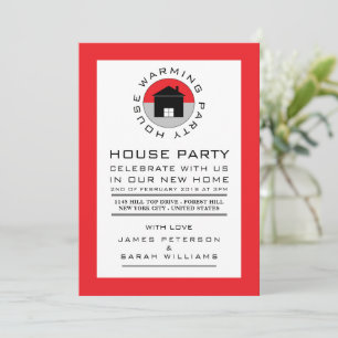 Rode Huis Logo, Housewarming Party, House Party Kaart