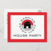 Rode Huis Logo, uitnodiging van de Housewarming Pa (Voorkant / Achterkant)