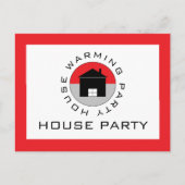 Rode Huis Logo, uitnodiging van de Housewarming Pa Briefkaart (Voorkant)