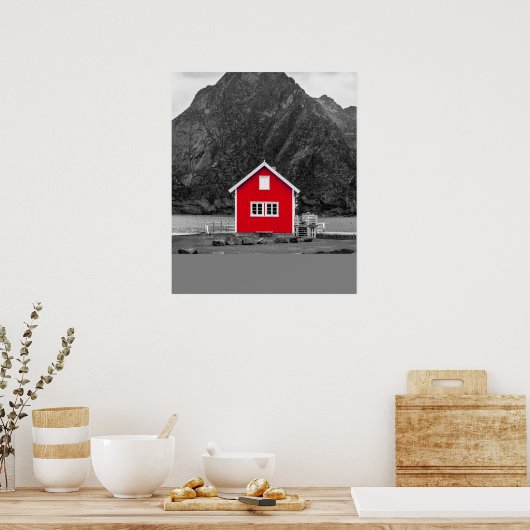 Rode Huis Poster (Keuken)