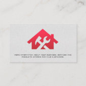 Rode Huis Sleutel Moersleutel Hamer Icoon | Huisre Visitekaartje (Achterkant)