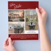 Rode huis te koop vastgoedlijst 2-zijdig flyer (Hand)