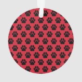Rode huisdierpootafdrukken Aangepaste kattennaam f Ornament (achterkant)