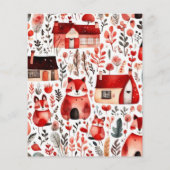 Rode huizen en huizen schattig papier blad (Achterkant)