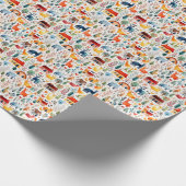 Rode huizen en huizen schattig papier blad (Hoek)