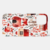 Rode huizen en huizen schattig papier blad Case-Mate iPhone case (Achterkant (horizontaal))