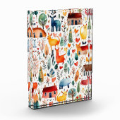 Rode huizen en huizen schattig papier blad fotoblokken (Links)