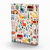 Rode huizen en huizen schattig papier blad fotoblokken (Rechts)