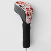 Rode huizen en huizen schattig papier blad golfheadcover (Schuin)