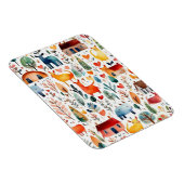 Rode huizen en huizen schattig papier blad magneet (Rechterzijde)