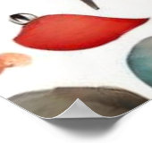 Rode huizen en huizen schattig papier blad poster (Hoek)