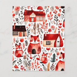 Rode huizen en huizen schattig papiervel
