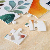 Rode huizen en huizen schattig papiervel legpuzzel (Zijkant)