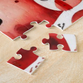 Rode huizen en huizen schattig papiervel legpuzzel (Zijkant)