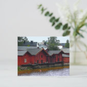 Rode huizen in Porvoo, Finland Briefkaart (Staand voorkant)