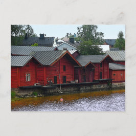Rode huizen in Porvoo, Finland Briefkaart