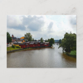 Rode huizen in Porvoo, Finland Briefkaart