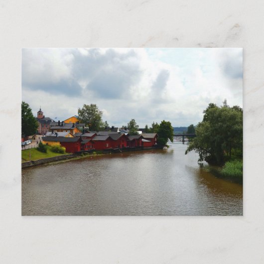 Rode huizen in Porvoo, Finland Briefkaart (Voorkant)
