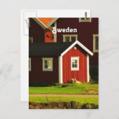 Rode huizen in Zweden Briefkaart (Voorkant / Achterkant)