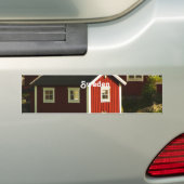Rode huizen in Zweden Bumpersticker (Op auto)