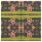 Rode huizen in Zweden Stof (Swatch)