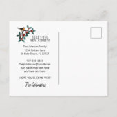 Rode Hulstbes Winter Vogel Feestdag Bewegend Aankondigingskaart (Achterkant)