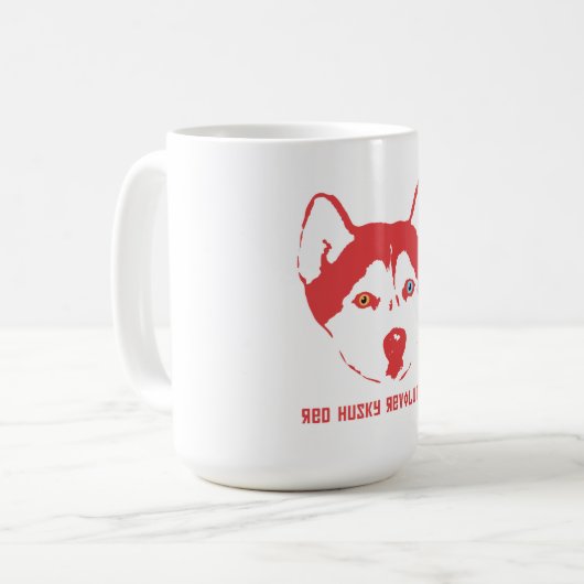 Rode Husky Revolution Mok (Voorkant links)
