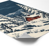 Rode hut witte dennen kunstprint poster (Hoek)