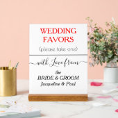 Rode Huwelijksgunsten Typografie NAMEN Acryl Bord (Huwelijk)