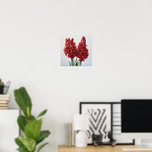 Rode Hyacint Bloemenkunst Print Poster (Thuiskantoor)
