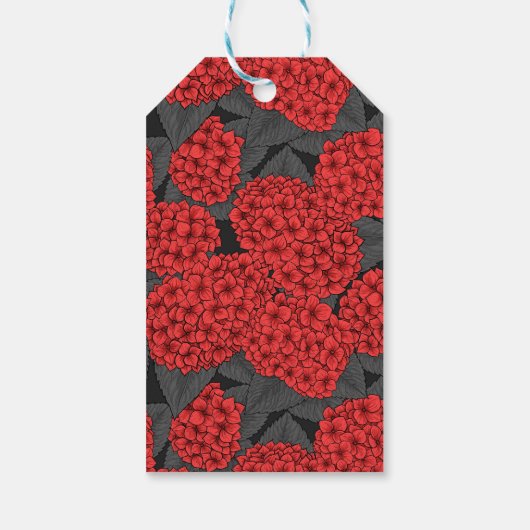 Rode hydrangea cadeaulabel (Achterkant)