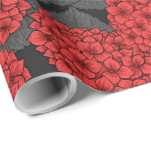 Rode hydrangea cadeaupapier (Rol Hoek)