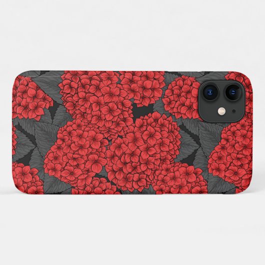 Rode hydrangea Case-Mate iPhone case (Achterkant (horizontaal))