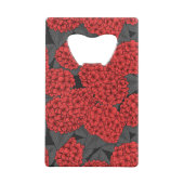 Rode hydrangea creditkaart flessenopener (Achterkant)