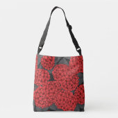Rode hydrangea crossbody tas (Achterkant)