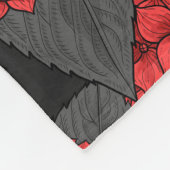 Rode hydrangea fleece deken (Hoek)