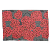 Rode hydrangea kussensloop (Voorkant-Links)