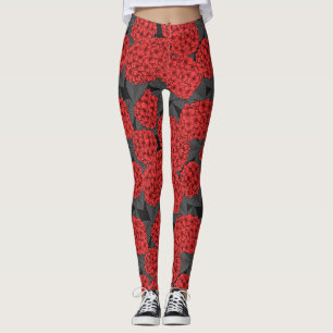 Rode hydrangea leggings