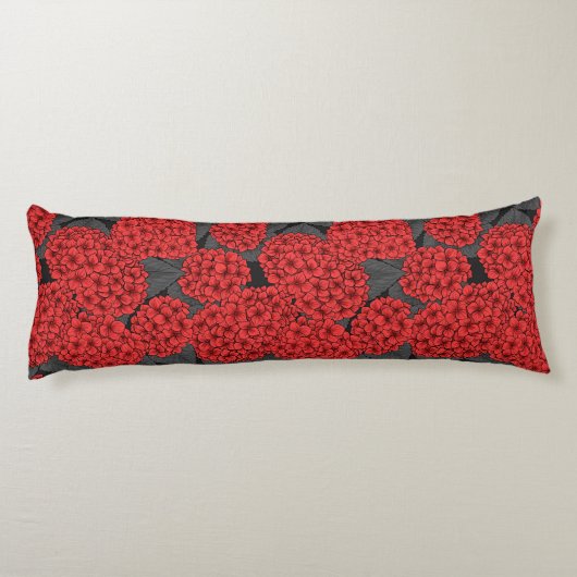 Rode hydrangea lichaamskussen (Achterkant)