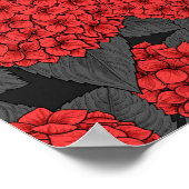 Rode hydrangea poster (Hoek)